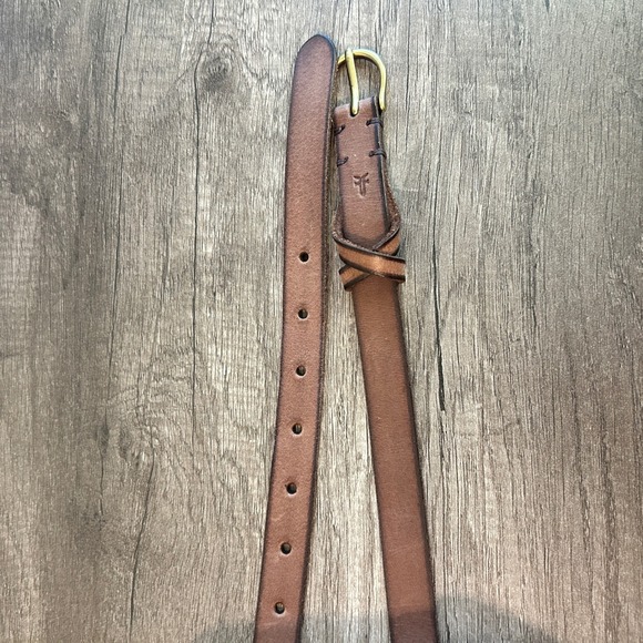 Frye Men Genuine Leather‎ Belt XL Brown Buckle Knot Detail Western Ranch Rodeo - Picture 3 of 6